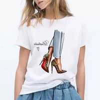 high heeled shoes print casual tshirts tees harajuku korean style graphic funny t shirt kindness tee female t shirt