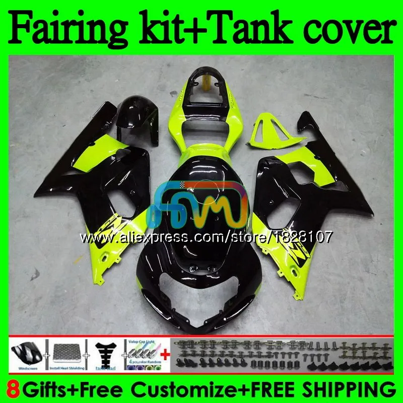 

+Tank K1 For SUZUKI GSXR-600 GSXR750 GSXR 600 New green 750 CC 01-03 93BS.45 GSX-R750 GSXR600 01 02 03 2001 2002 2003 Fairing