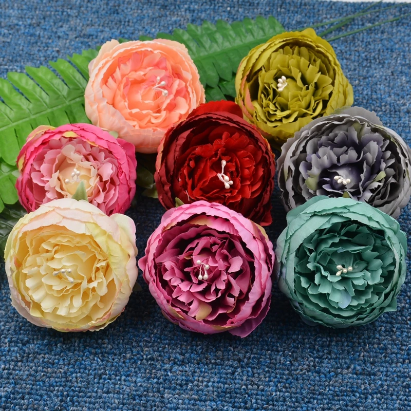 5 шт./лот! Искусственный Шелковый цветок пиона украшение для свадьбы сделай сам