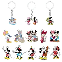 disney lovely mickey mouse couple pattern epoxy resin keychain for backpack school bag pendant jewelry keychain jewelry mik43