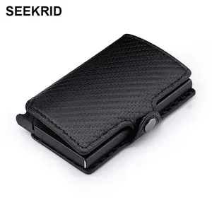 Держатель для кредитных карт, из углеродного волокна, из алюминия, с RFID-защитой, тонкий кошелек для мужчин и женщин