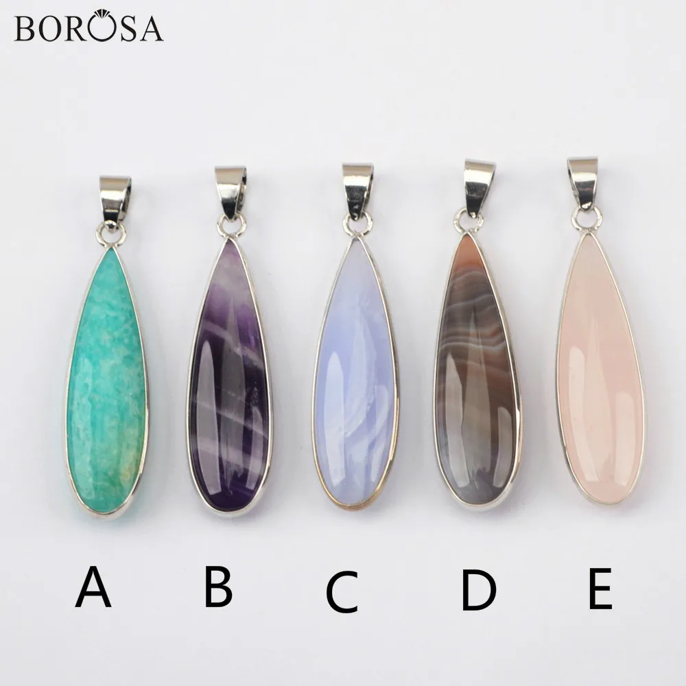 Женские Подвески в полоску BOROSA Агаты Амазонит подвески для сережек натуральные