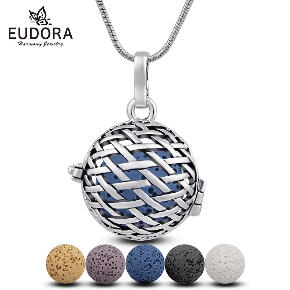 Ожерелье Eudora 18 мм с ароматическим диффузором винтажные медальоны клеткой для