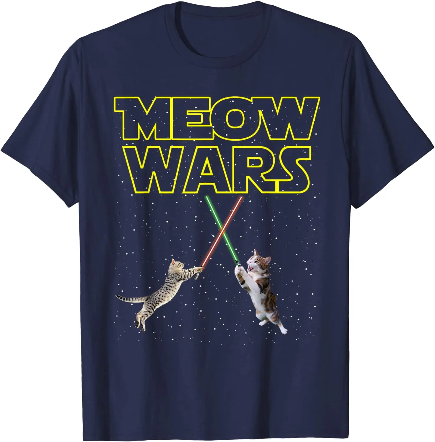Футболка Meow Wars с изображением кота забавные подарки для любителей кошек футболки