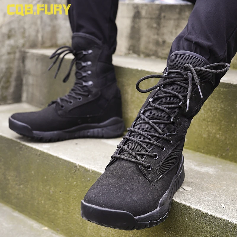 2019  summer mesh breathable 07 ultra-light combat boots men's high help special forces tactical boots combat boots