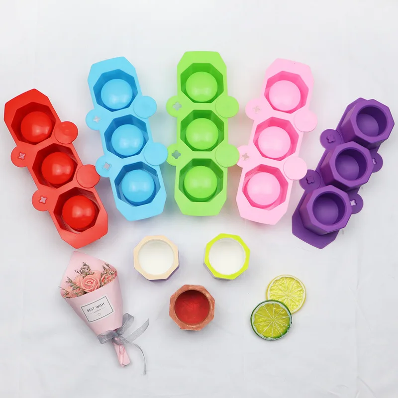 3 отверстия цветочный горшок форма для вазы Круглый Геометрические силиконовые