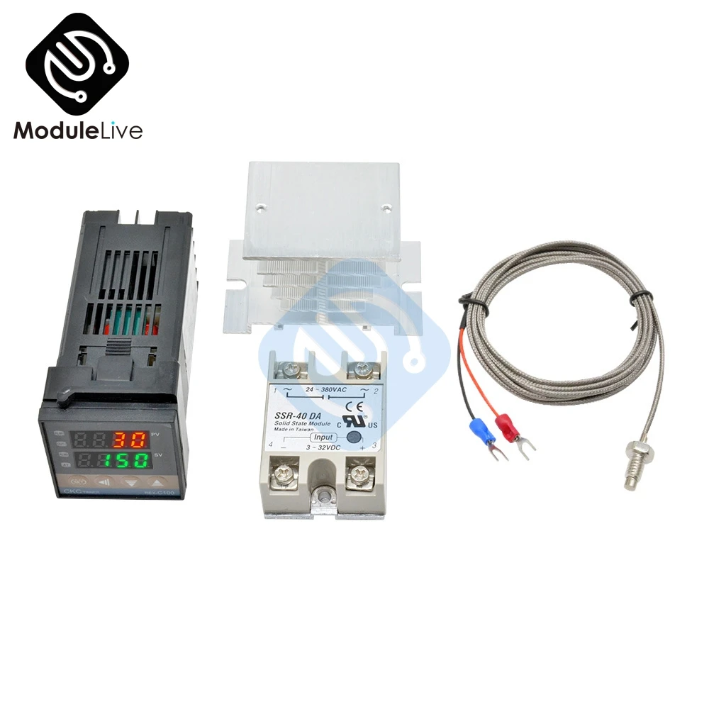 Цифровой PID LCD реле REX C100 Твердотельный термостат регулятор температуры с