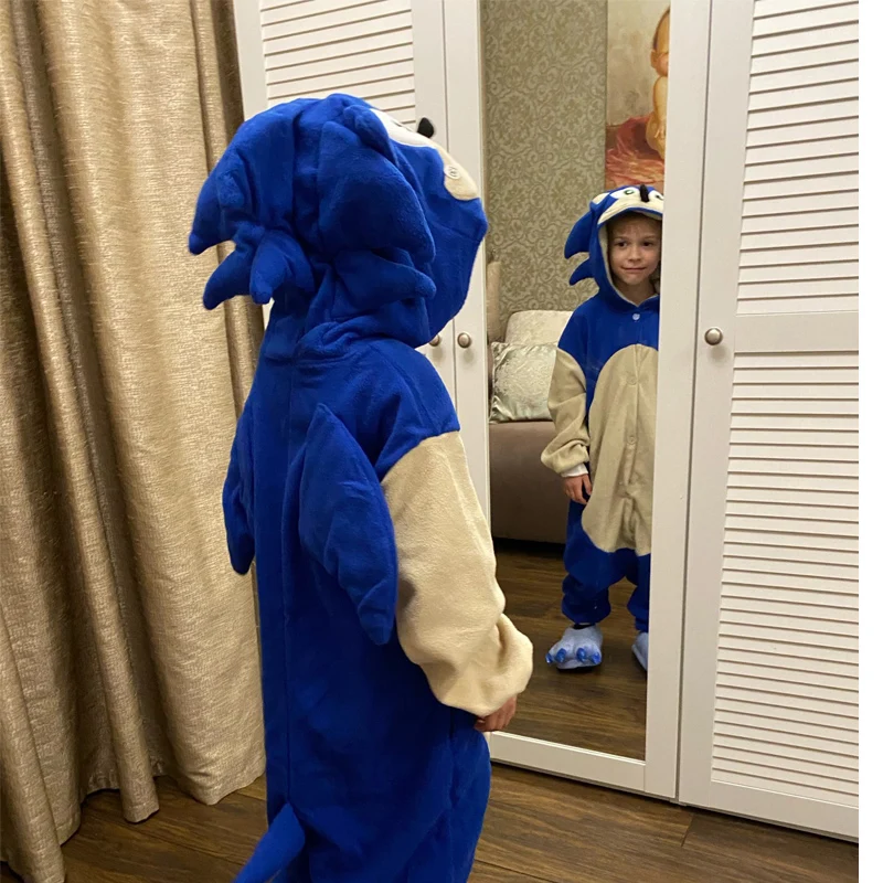 Детские пижамные тапочки для детей с изображением животных Ежик Onesie цельное С