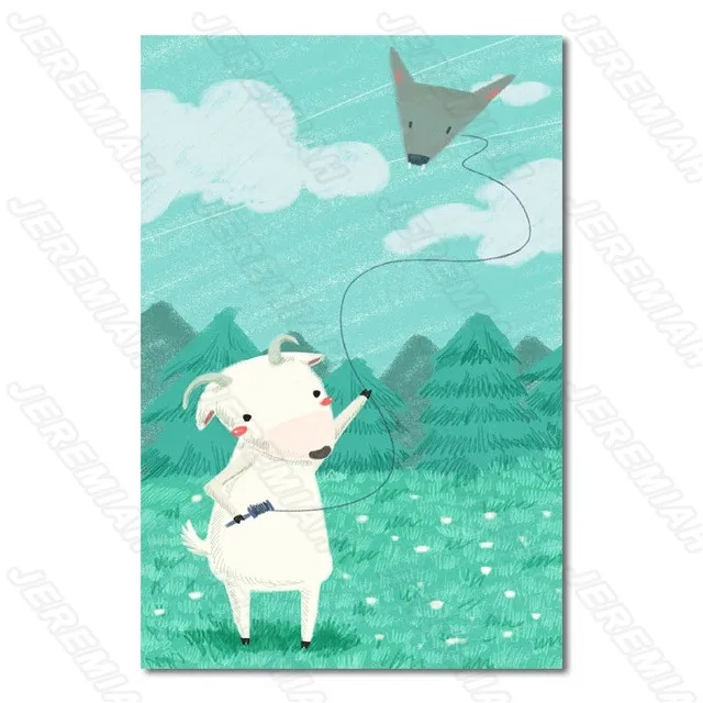 

Decorative Poster Cartoon Bear Nordic Style Waterproof Ink Painting Print Art Painting Modern Child Bedroom Decoration