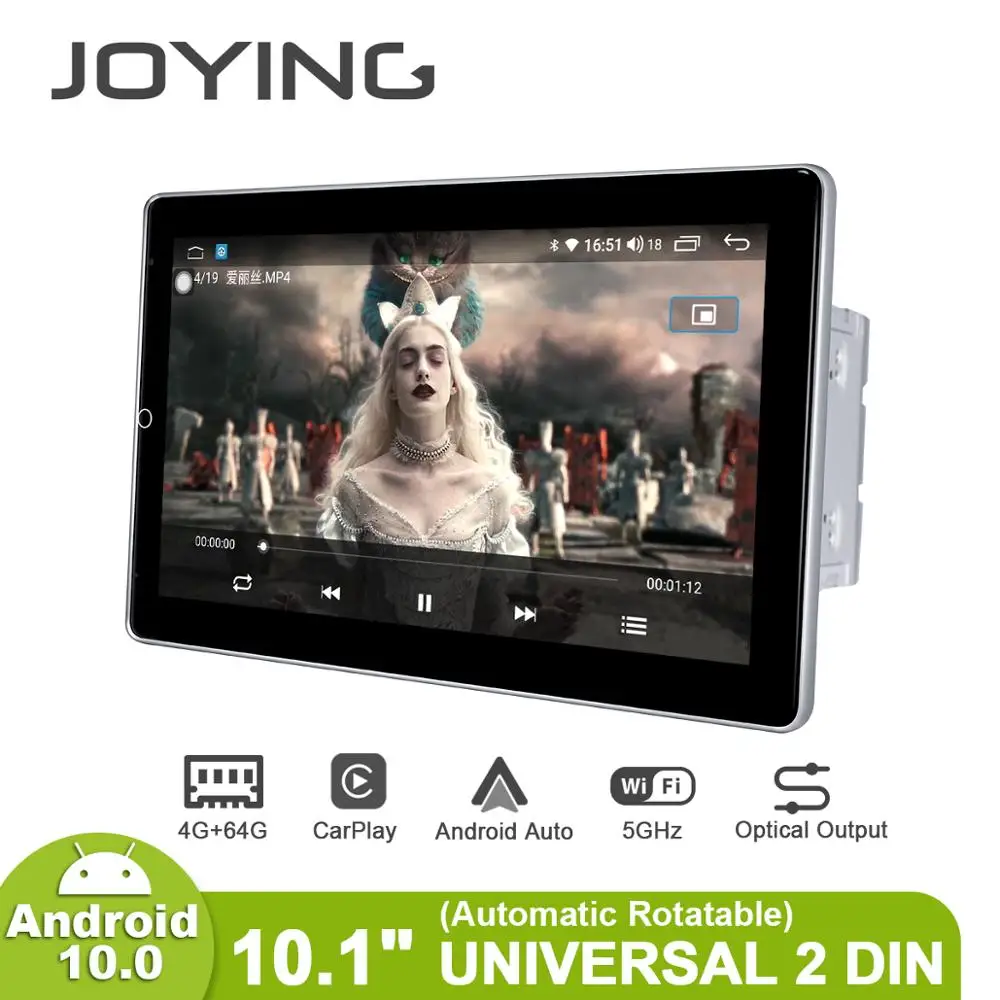 구매 안드로이드 10 자동차 라디오, 2 Din GPS 네비게이션 IPS 화면, 4GB RAM + 64GB ROM, 1280*720 지원, 4G/무선 카플레이/범용 비디오 플레이