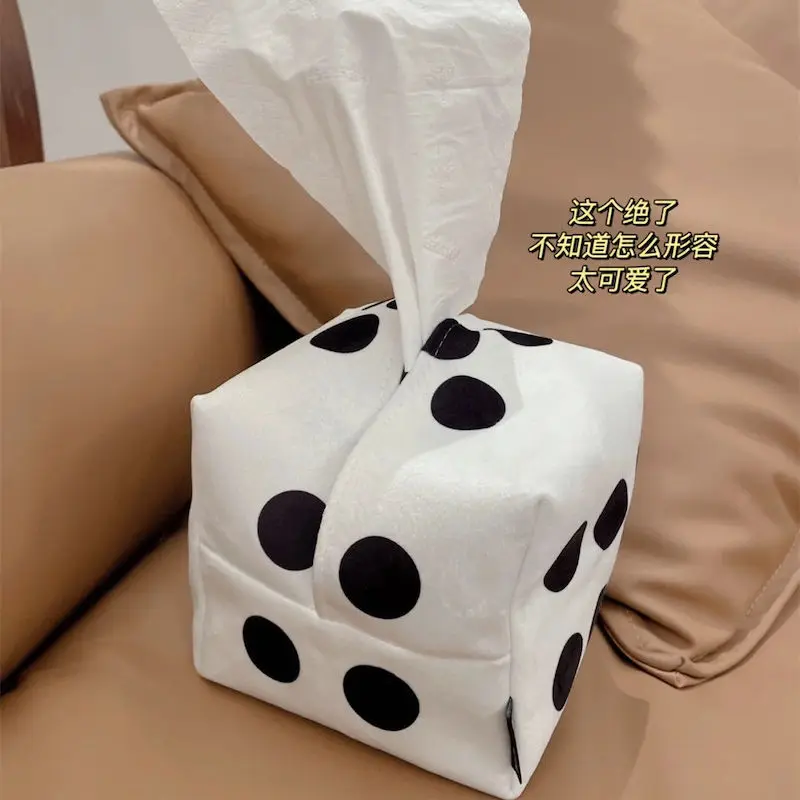 

Dice Cloth Plush Tissue Boxes Napkin Holder Home Organizer Kitchen Bathroom Office Accessories Case Canister Toilet Paper Cover