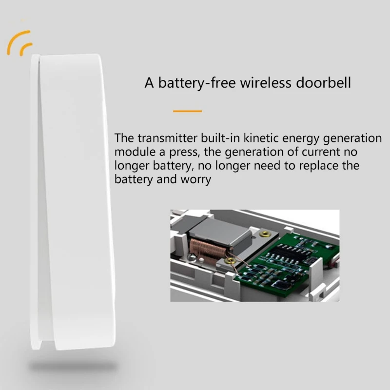 

Wireless Doorbell Waterproof Door Bell Self-Generating One-For-Two Split-Type