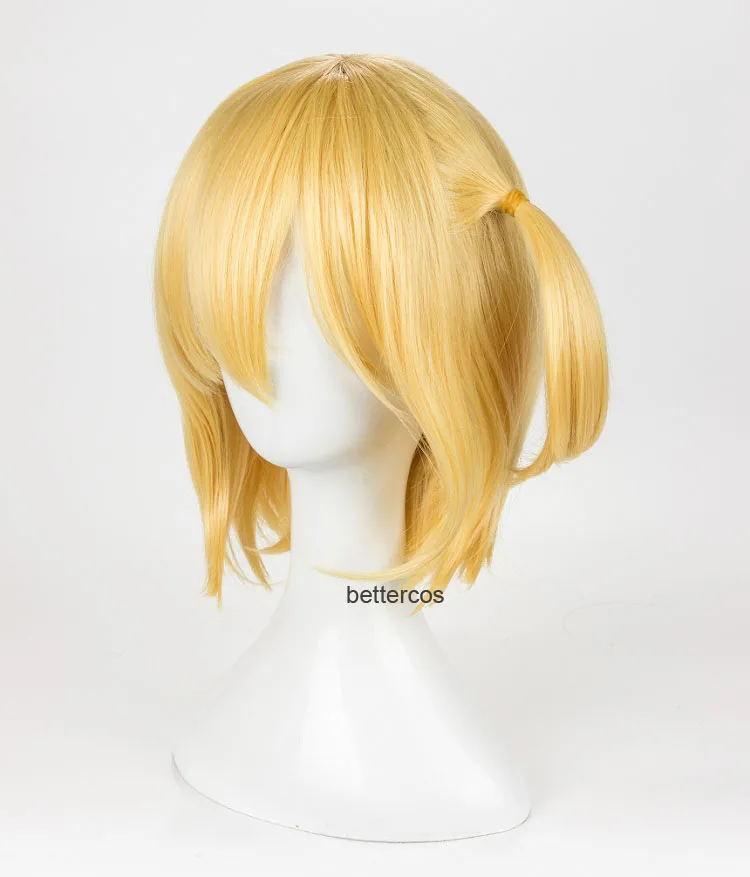 Haikyu! Волейбол Hitoka Yachi Косплей парики Короткие Золотые термостойкие синтетические