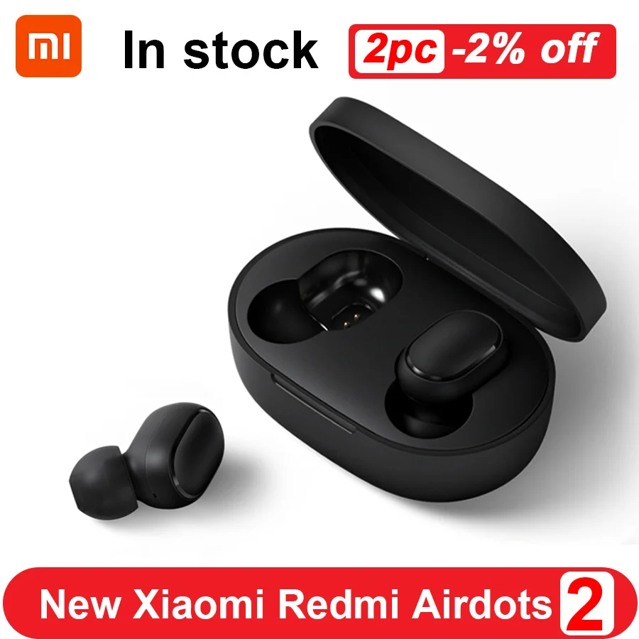 TWS наушники-вкладыши Xiaomi Redmi AirDots 2 Беспроводные водонепроницаемые наушники с