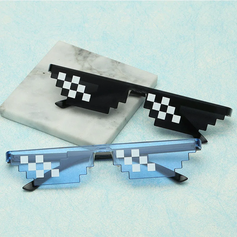 Free shipping Indonesia cheap sunglasses forced two dimensional animation bungee funny pixel code decorative glasses