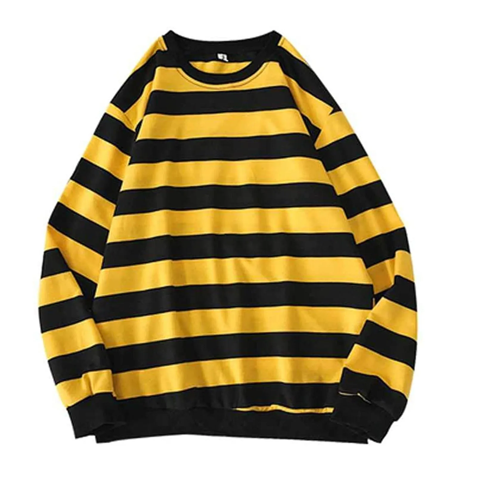 Woman Striped Sweatshirt Top Autumn Winter Printed Crew Hoodie Sweetshirts Female Tops