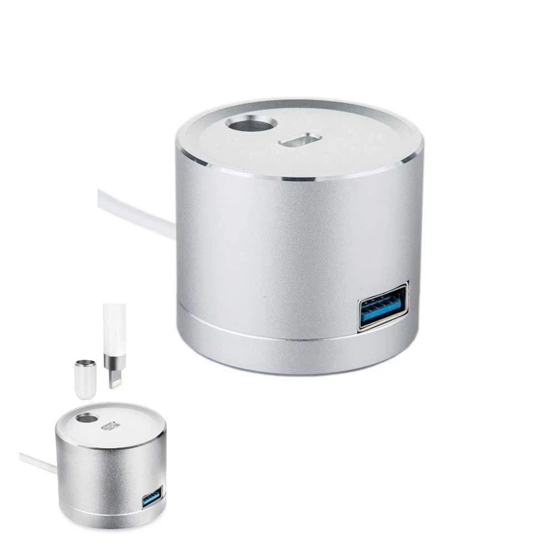 Алюминиевый держатель для зарядки со встроенным зарядным кабелем Apple