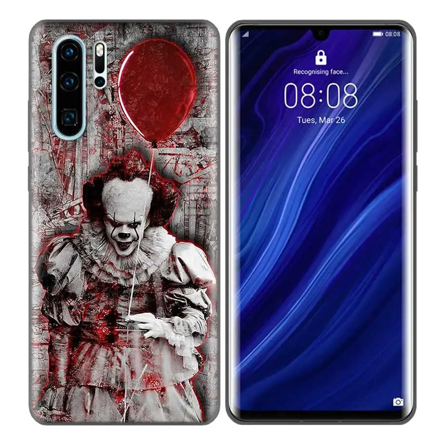 Черный силиконовый чехол для huawei P30 P20 P10 mate 30 20 10 Lite Pro Coque Fundas, чехлы, раковины, Pennywise, клоун, ужас