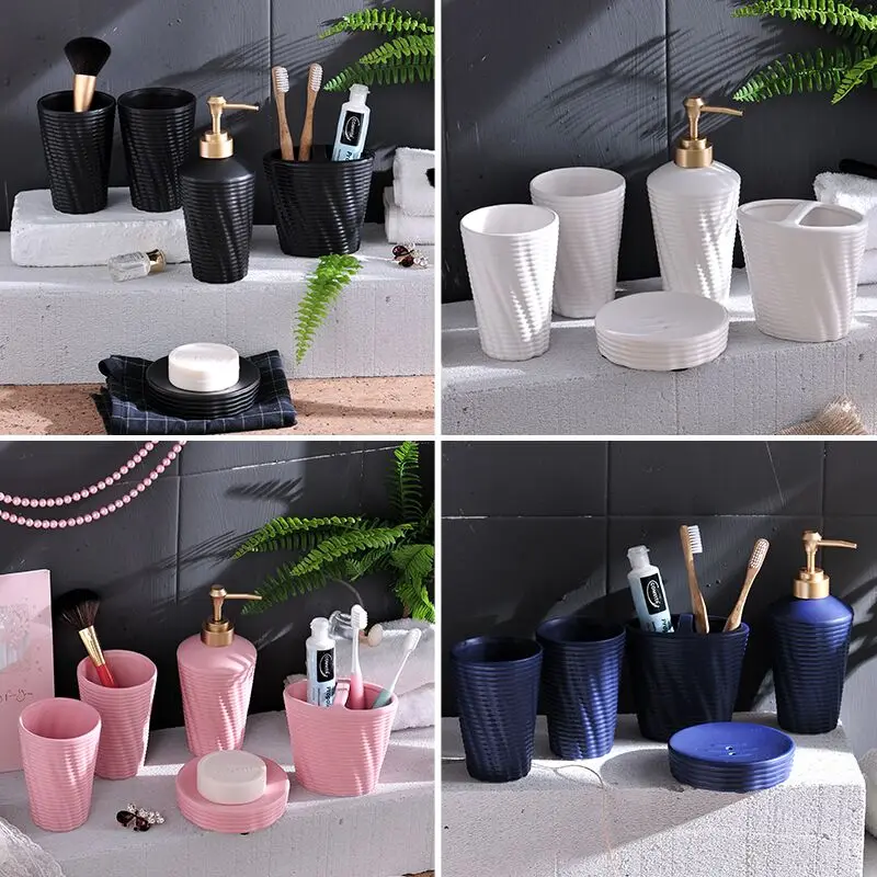 Nordic ванная комната из пяти предметов керамический набор для умывания ванной рот