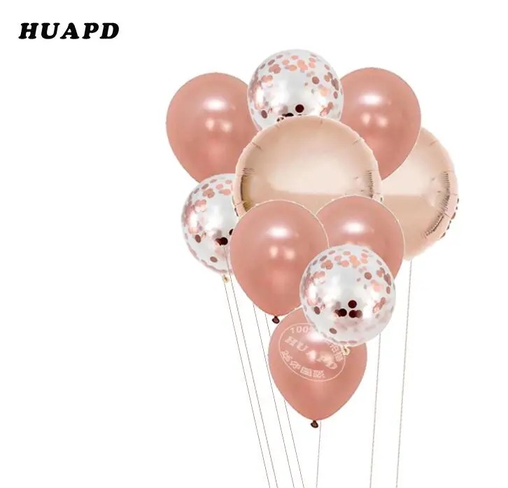 10 шт./компл. розовый золотистый воздушный шар конфетти металлик блестки баллоны