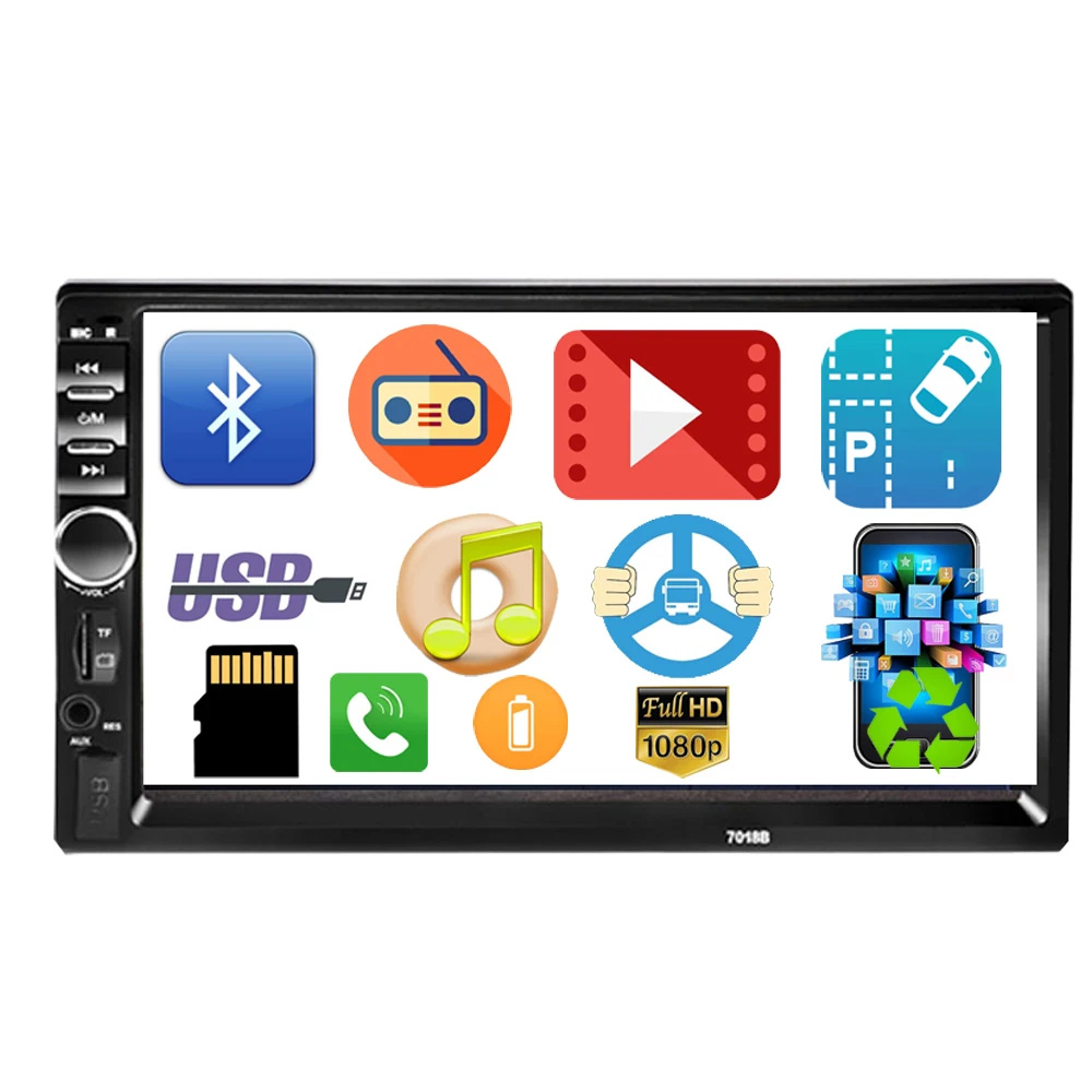 Автомагнитола 7018B с сенсорным экраном 2 din HD 7 &quot Bluetooth камера заднего вида MP5 Multimidio
