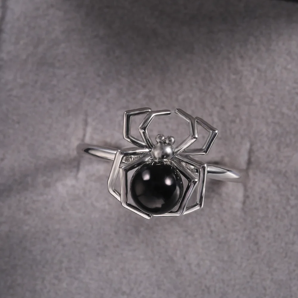 

Animal Ring Funny Black Tummy Spider Halloween Present Finger Ring for Boys&Girls Creative Jewelry Ring Dropshipping