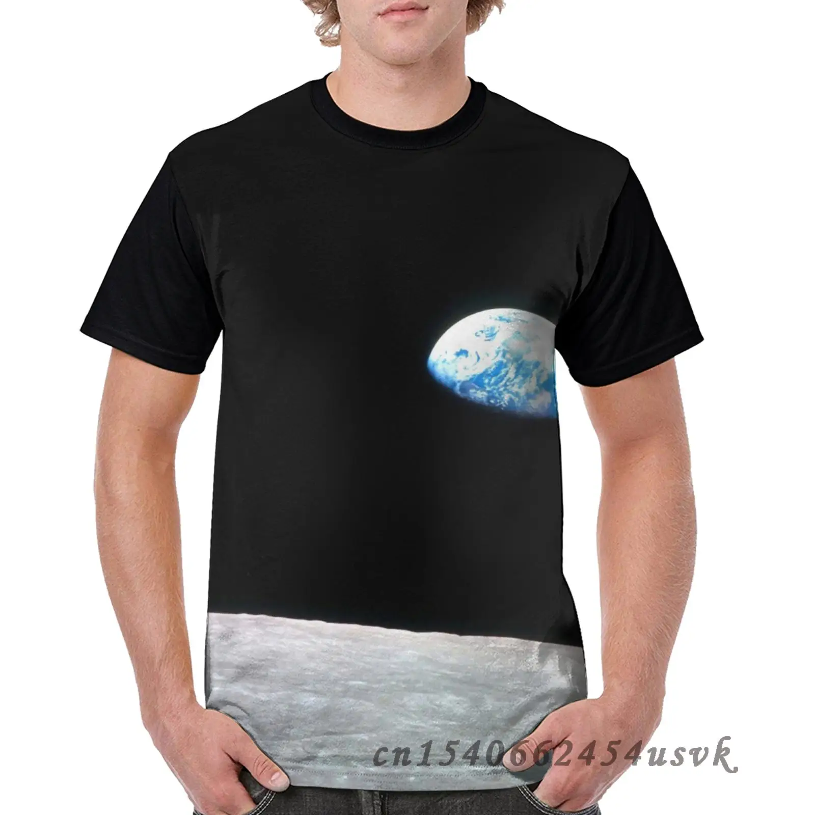 Забавный Графический Мужская футболка с рисунком футболки Earthrise красивые