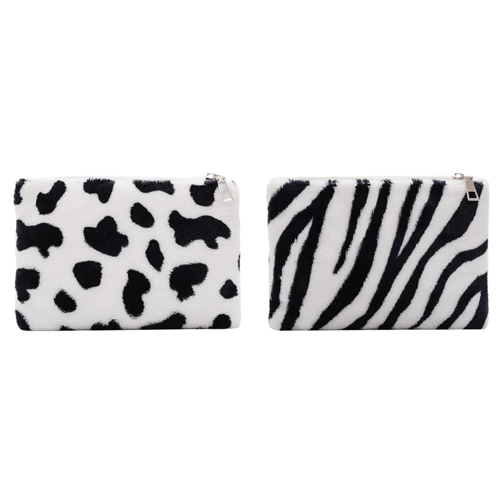 

Fashion Cow Zebra Animal Pattern Plush Coin Purses Women Girls Mini Storage Bag Credit Card Holder Wallet Pocket Clutches Handba