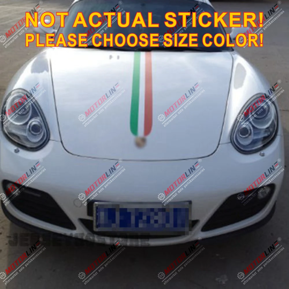 

Флаг Италии, полосы для итальянского капота, 120 см x 10,5 см, сделай сам, наклейка, автомобильная виниловая наклейка без bkgrd