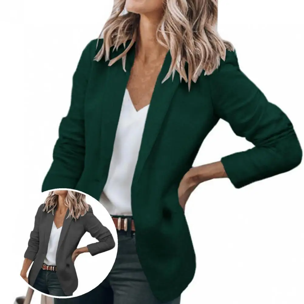 

Популярный однотонный Блейзер на одной пуговице, Костюмный пиджак, темпераментная куртка на одной пуговице