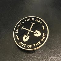 shovel your way out of the shit hard enamel pin twin peaks dr amp shovel golden metal brooch fashion lapel backpack pin jewelry