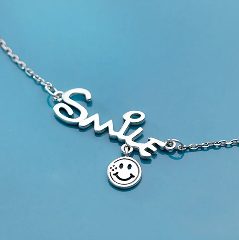 Корейская Новинка модное серебро 925 простого дизайна подвеска-чокер с надписью