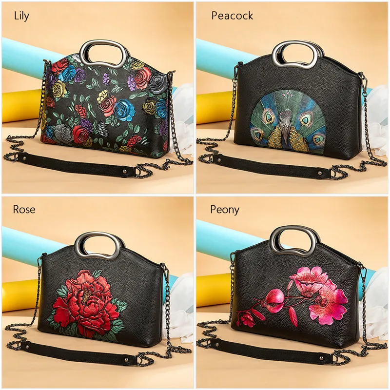 

Women's handbag Female Flower Bag Genuine Leather Bags Handbags Crossbody Bags For Women Shoulder Bags Lady Bolsa Feminina Tote