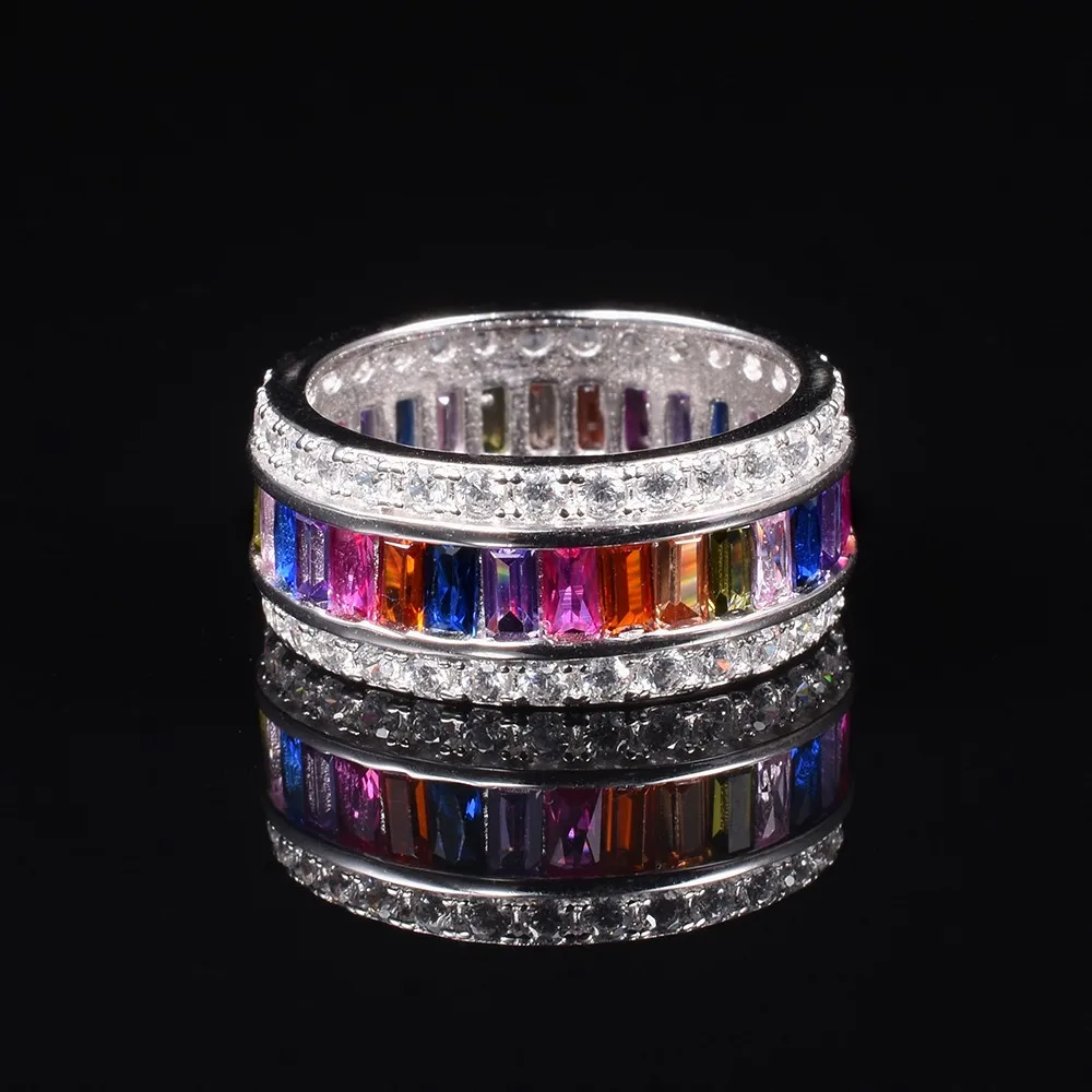 Вечный сапфир рубиновый Перидот кунцит топаз 925 пробы серебро для мужчин t