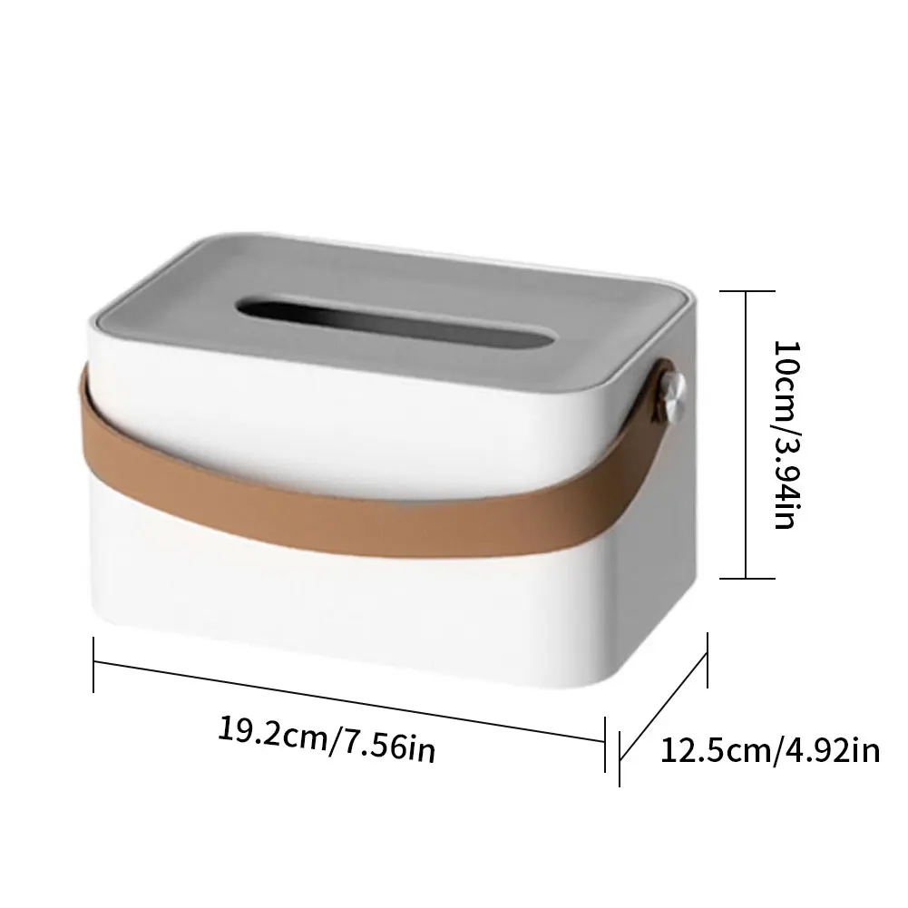 

Plastic Tissue Box Holder Square Portable Napkin Dispenser Organizer Container With Handle Grey Suitable For Hotel, Kitchen