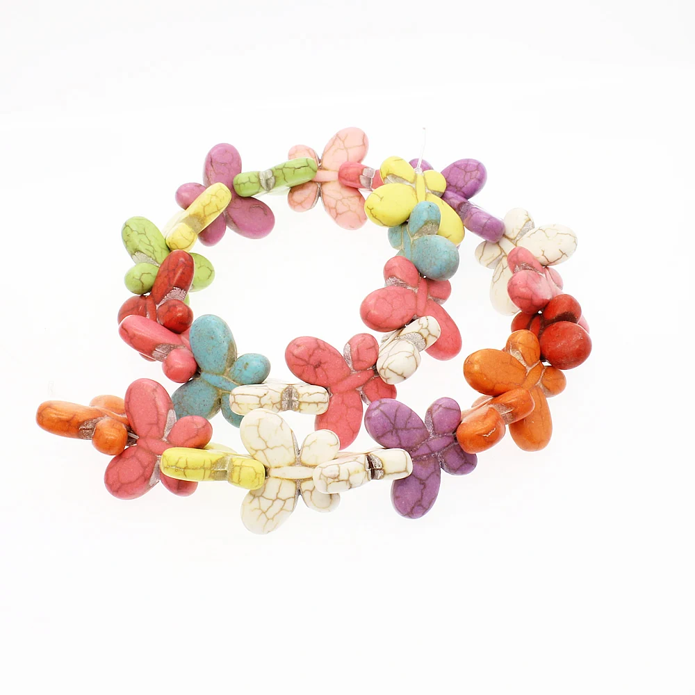 Natural Stone Semi-precious Butterfly-shaped Loose Beads for Jewelry Making DIY Bracelet Necklace Accessories 27pcs /Strip | Украшения и