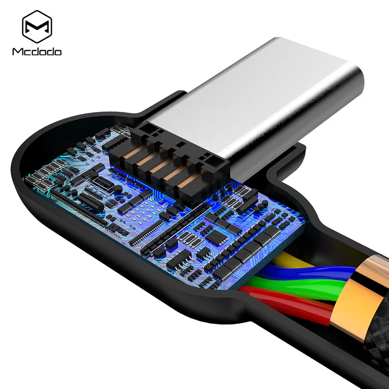 MCDODO 90 градусов 0,5/1,2/1,8/3 м Быстрая зарядка type C кабель для samsung Xiaomi huawei LG Android USB-C зарядное устройство Шнур данных