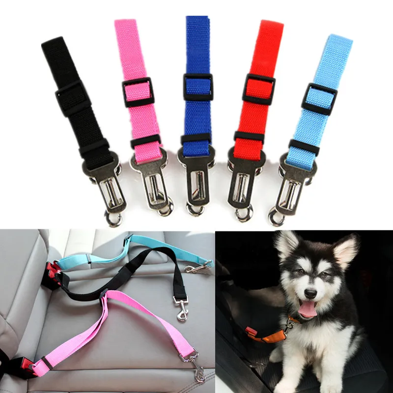 

Pet Dog Cat Safe Car Seat Belt Adjustable Harness Seatbelt Leash For Dogs Travel Clip Pet Supplies 10 Colors