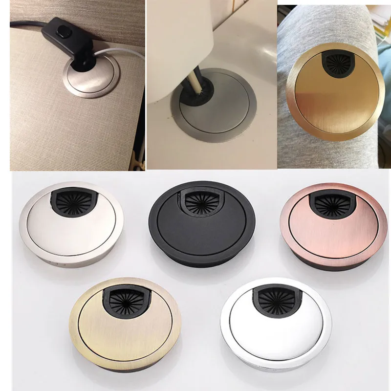 

80mm Zinc Alloy Round Wire Hole Cover Green bronze Desk Wire Hole Table Cable Outlet Port Surface Line Box Furniture Hardware