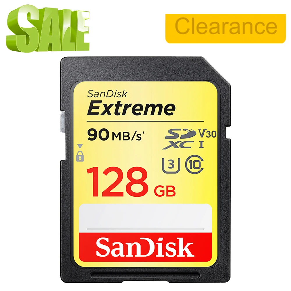 Карта памяти SanDisk Extreme Class10 SD 32 ГБ 90 МБ/с./с карта 64 планировка 4 K UHD C10 U3 V30 150 128