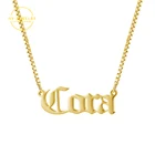 Ожерелье с именем на заказ со старым английским персонализированным именем ожерелья для женщин очаровательное название ювелирные изделия с подвеской из нержавеющей стали