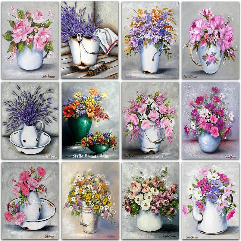 

5D DIY Diamond Painting landscape flower sunflower Rose tulip vase Full Square&Round mosaic embroidery Cross stitch home decor