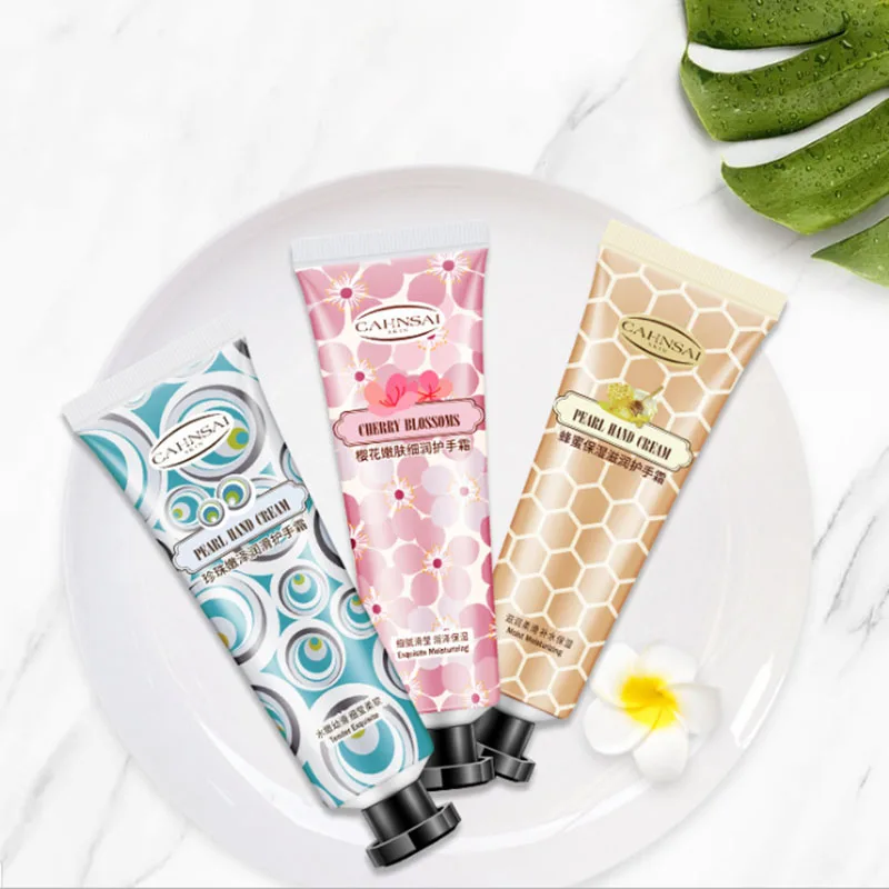 

1 Pcs Hand Cream Smooth Moisturizing Nourishing Skin Soft And Moisture Body Care Almond Honey Pearl Cherry Blossom