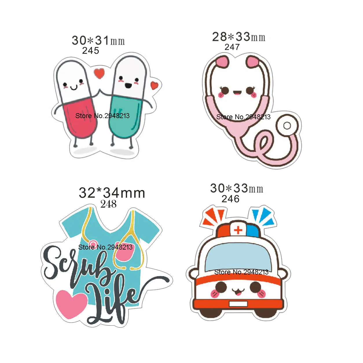 50 шт Мультяшные каваи медицинский резиновый кабошон таблетки и стетоскоп с