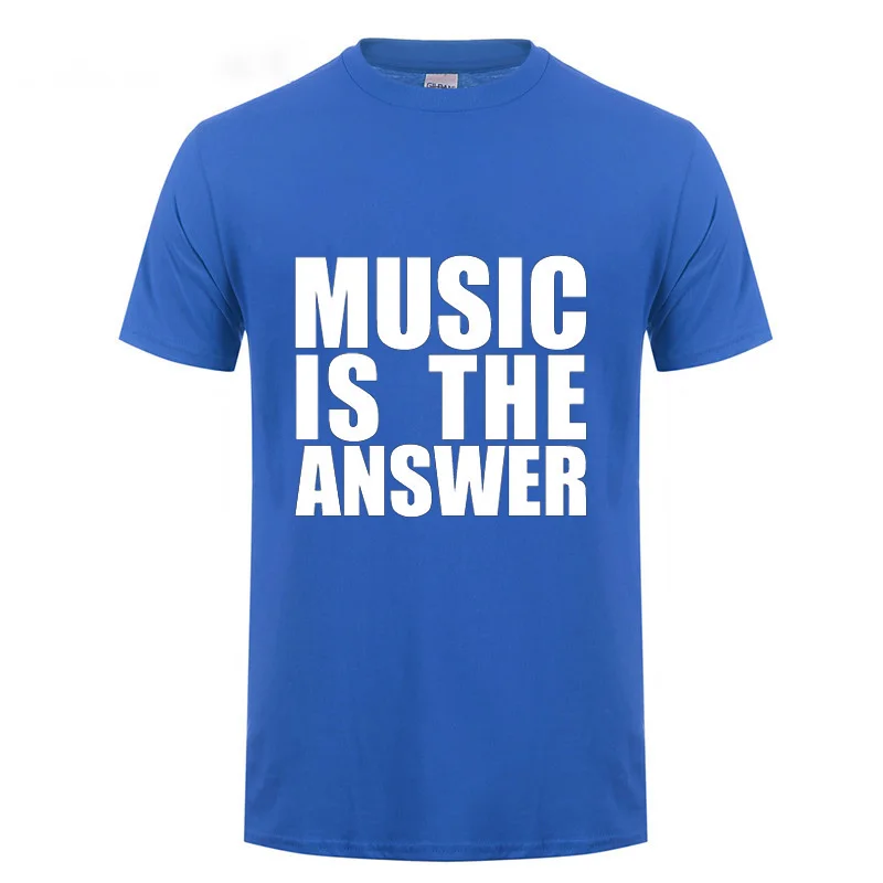 Футболка с надписью Music Is The Answer для мужчин и женщин Летняя Уличная Повседневная