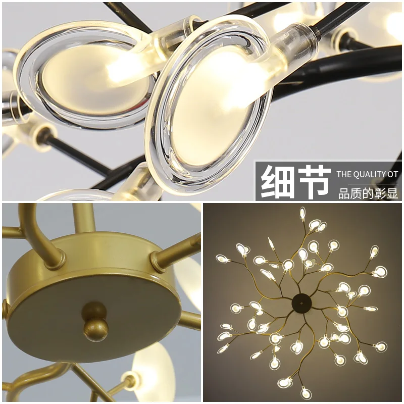 

Decoration Firefly Chandelier Lighting Modern Branch Light Fixture Vintage living Roomm/Dinning Room Hanging Lamp Suspension