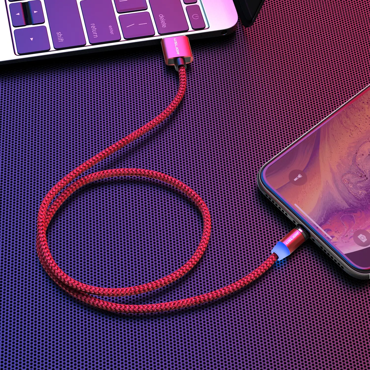 Usb-кабель USLION для быстрой зарядки Магнитный usb-кабель iPhone Type C зарядный кабель Xiaomi