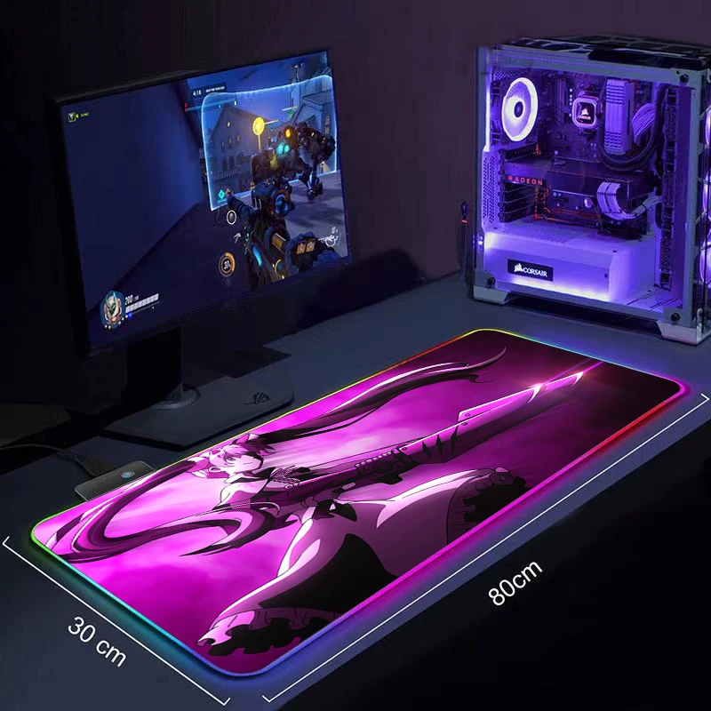 

LED Big Mouse Pad 900X400 Gamer Carpet Mouse Pad Large Rgb XXL Gaming Keyboard Mousepad Backlit Desk Mat Anime Akame ga Kill!