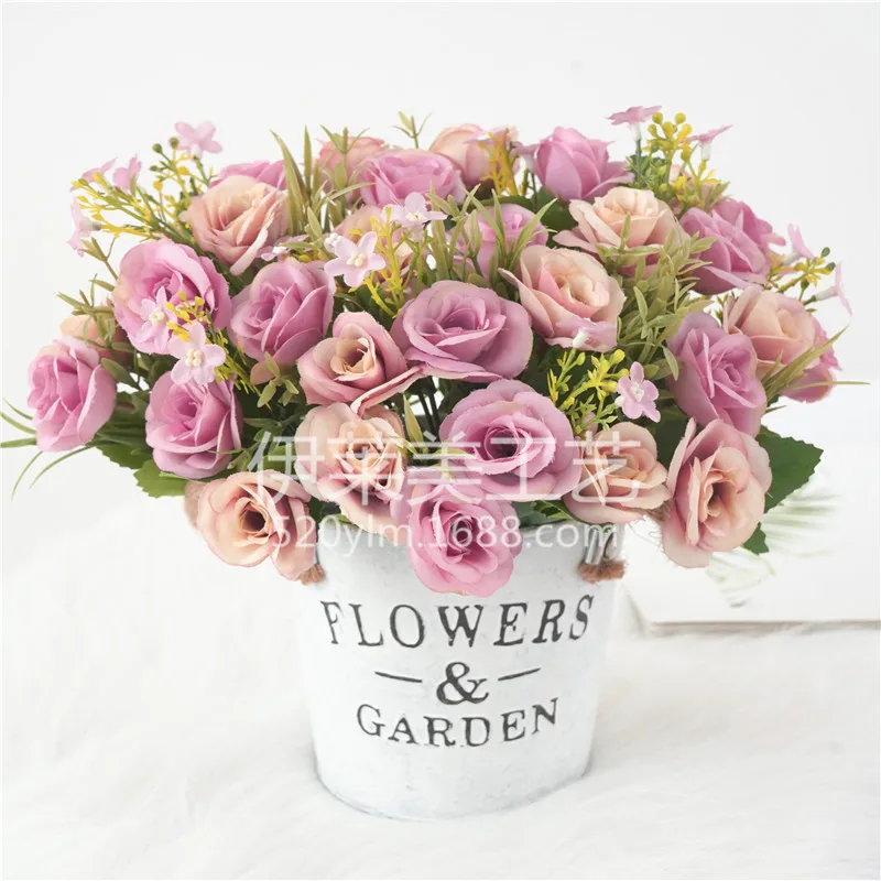 Искусственные цветы Маленькие розы искусственные домашний интерьер чайный