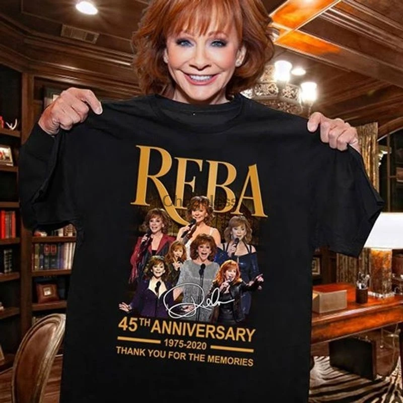 Футболка с надписью reba 45 ой годовщины 1975 2020 спасибо за воспоминания|Мужские